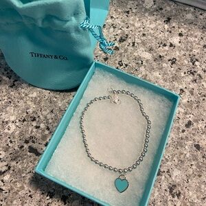 Tiffany Blue Heart Tag Bead Bracelet